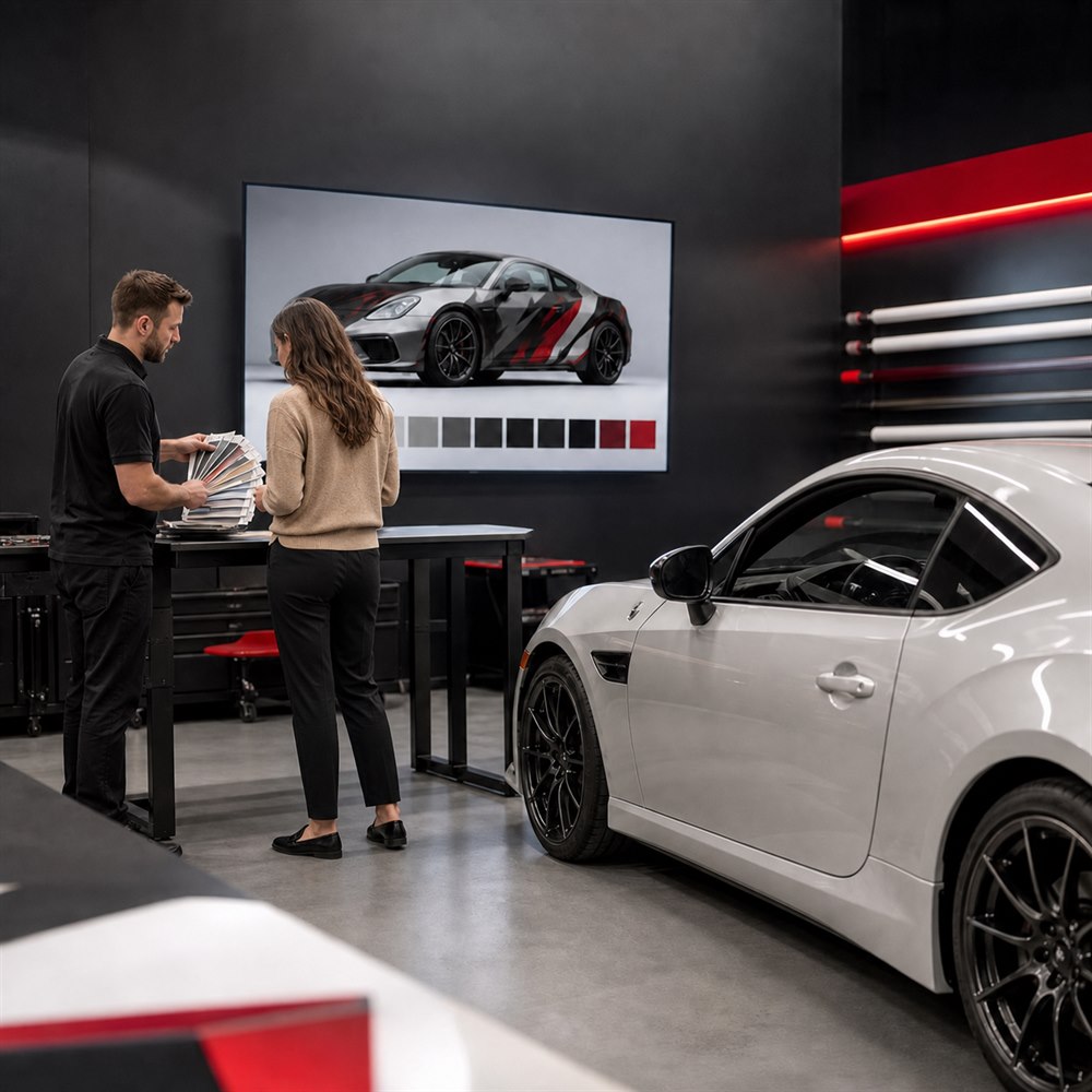 Vehicle wrap consultation and planning at Vegas Valley Wraps in Las Vegas