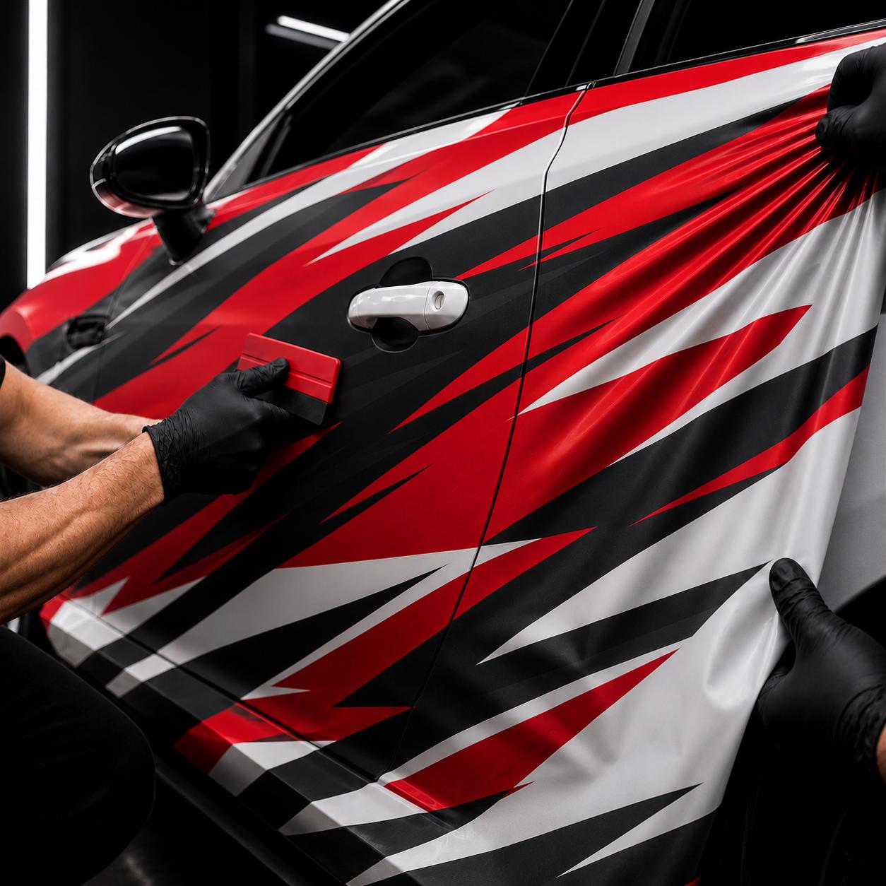 Professional vinyl vehicle wrap installation by trained technicians